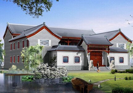 ͼֽ���ƣ�29.1x27.9����ʽ�ŵ��ĺ�Ժ���ͼ_��ʽ�������ͼ_��Ʒ���ĺ�Ժ���
���������40210��