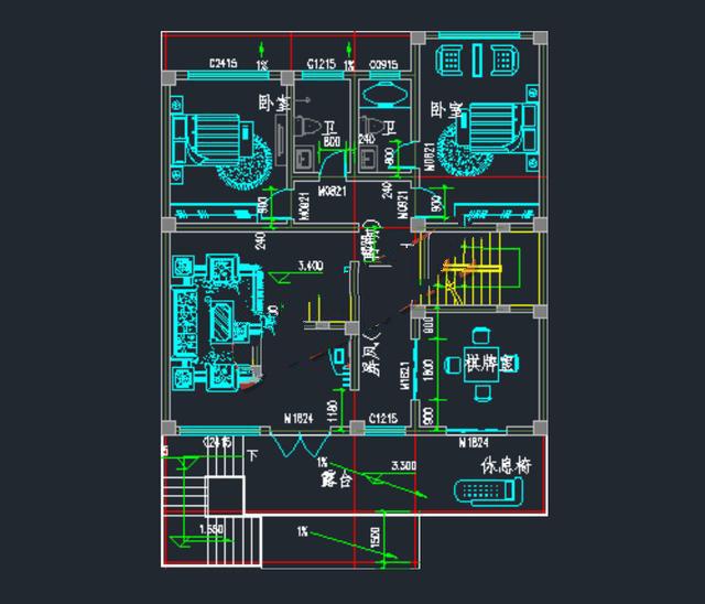 两层带半露台的别墅设计图 两层带半露台的别墅设计图