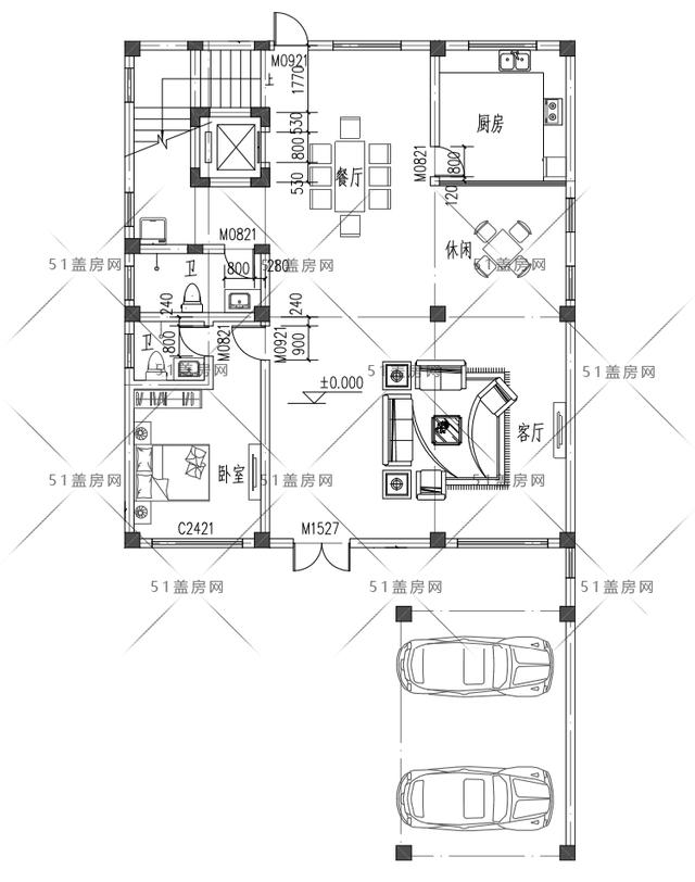 两层带半露台的别墅设计图 两层带半露台的别墅设计图