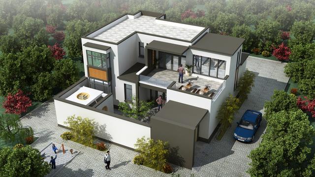 农村自建两层平顶庭院 农村自建两层平顶庭院