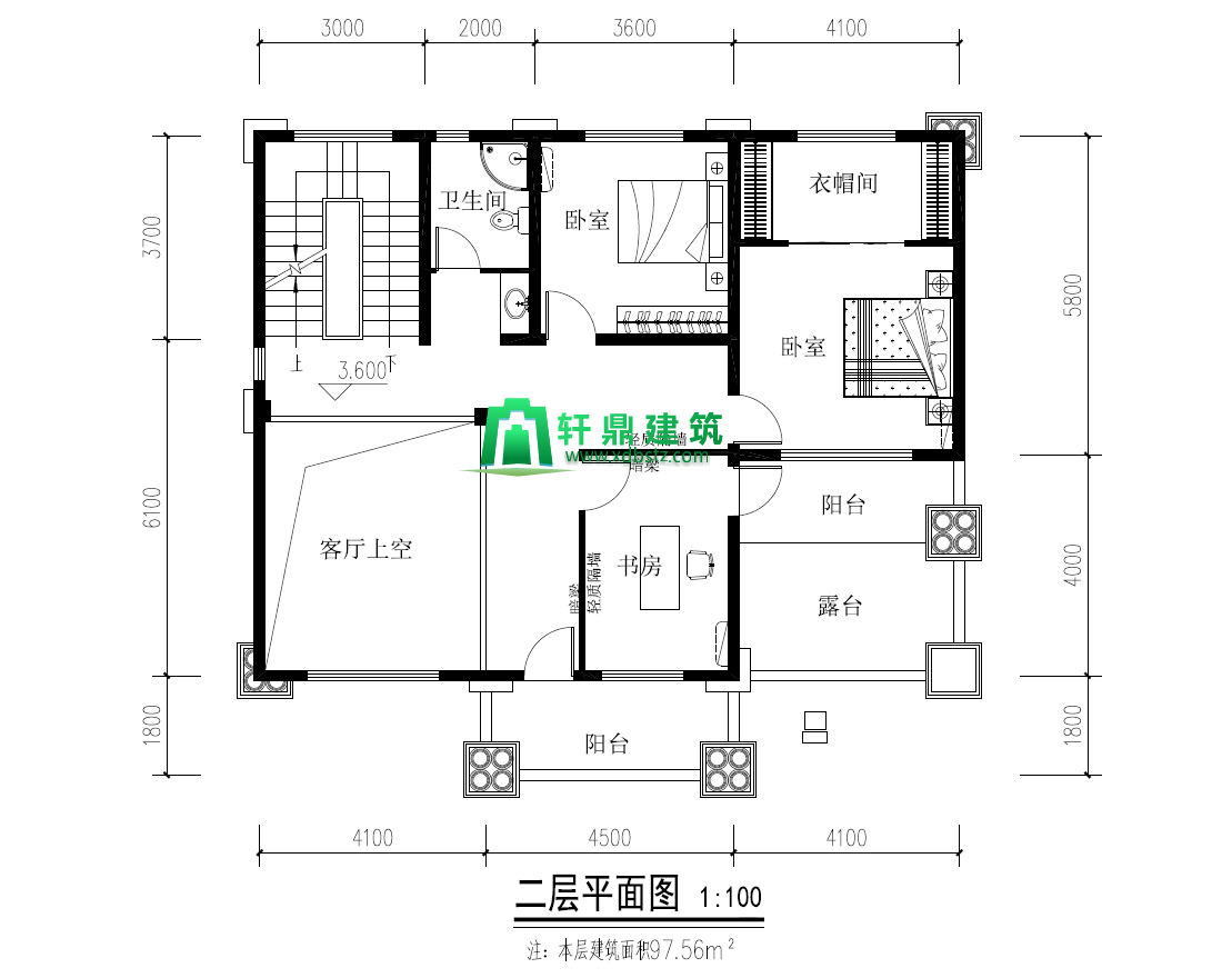 二层平面图 二层平面图