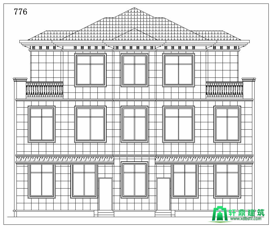 背立面图 背立面图