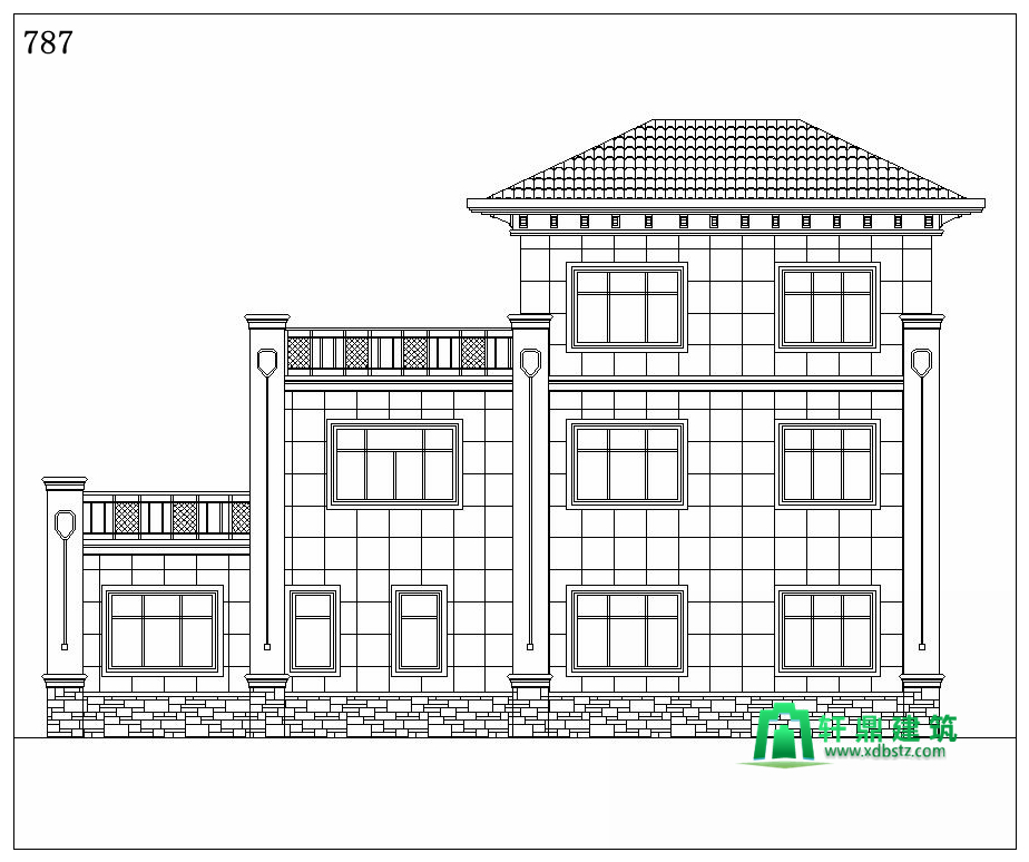 背立面图 背立面图