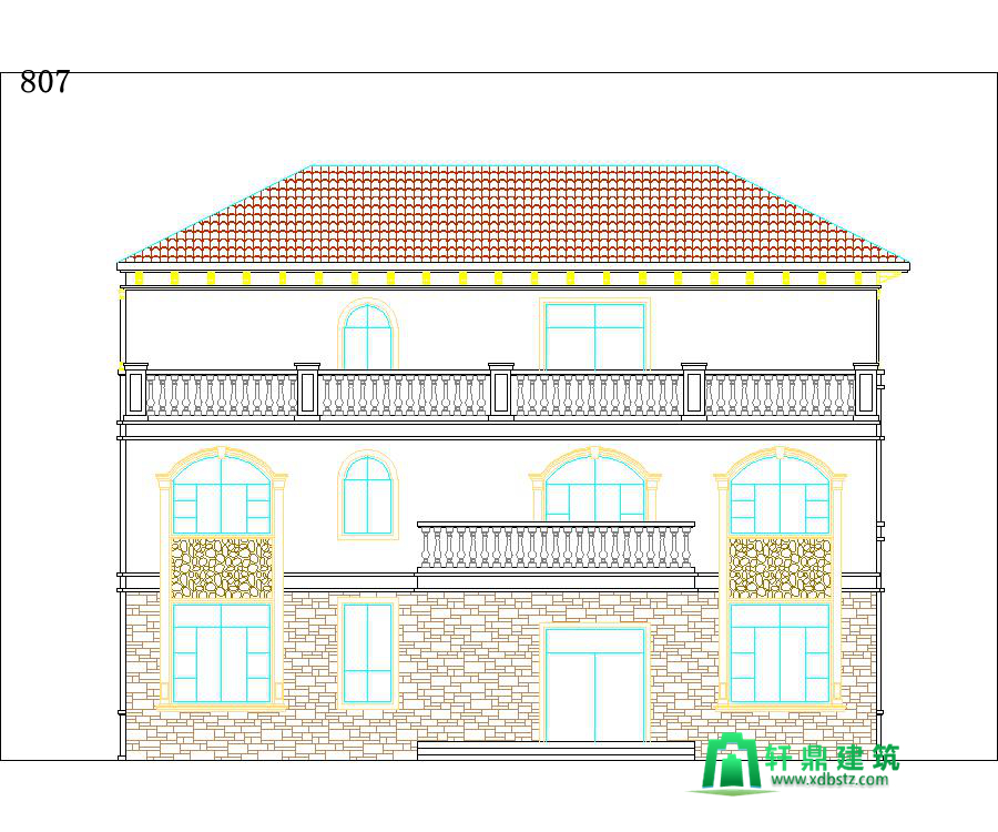 背立面图 背立面图