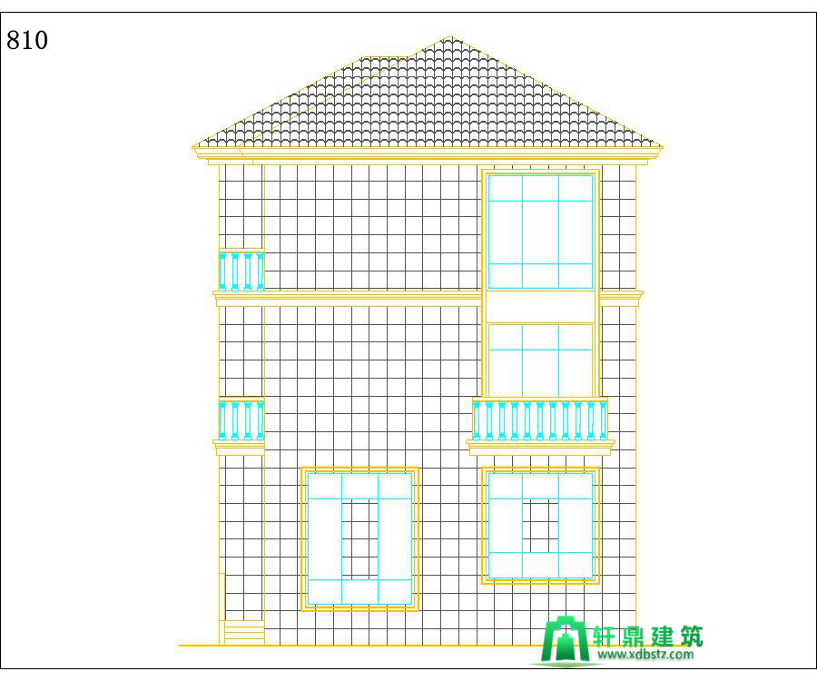 背立面图 背立面图