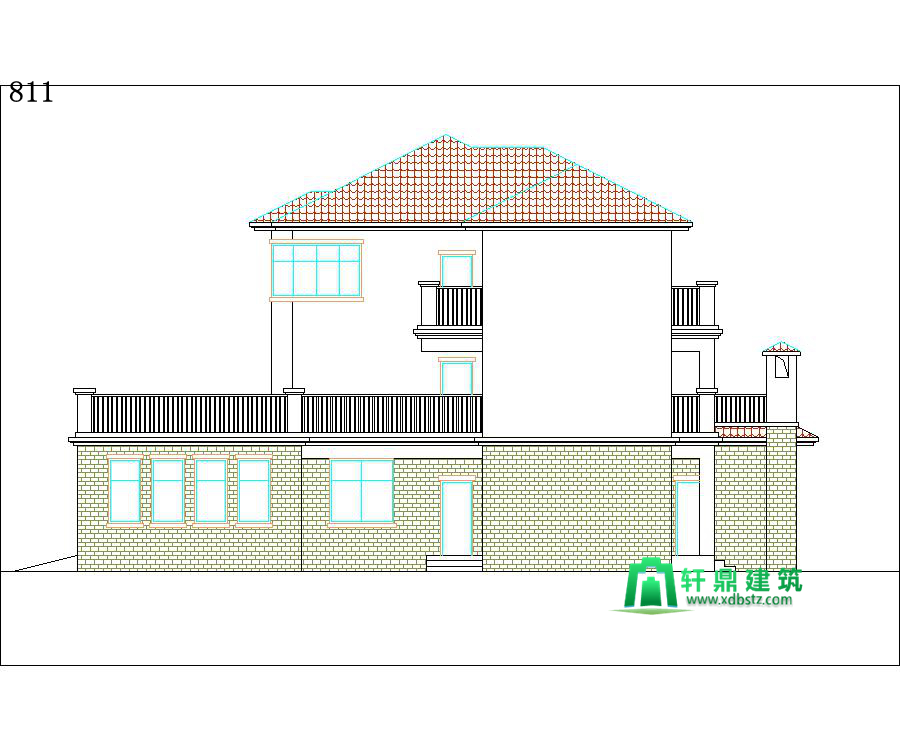 背立面图 背立面图