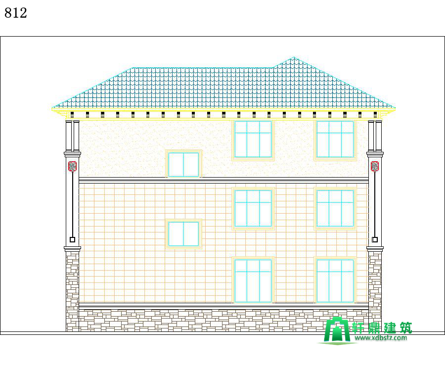 背立面图 背立面图