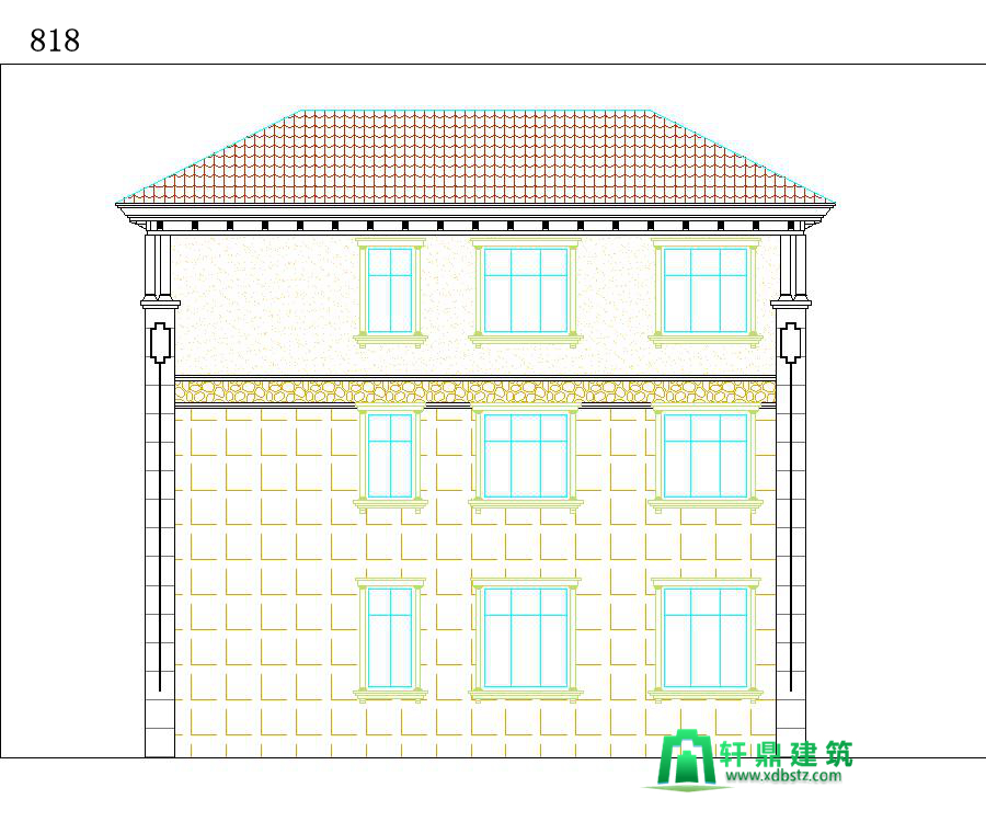 背立面图 背立面图