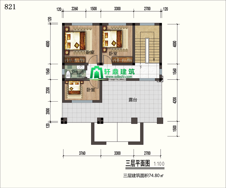 三层平面图 三层平面图