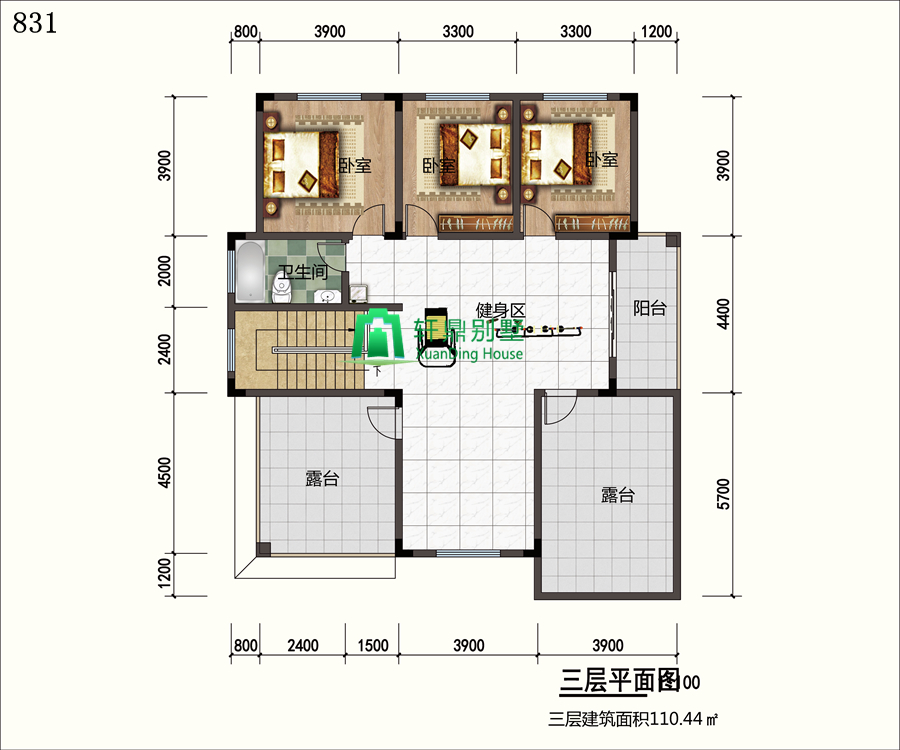 三层平面图 三层平面图