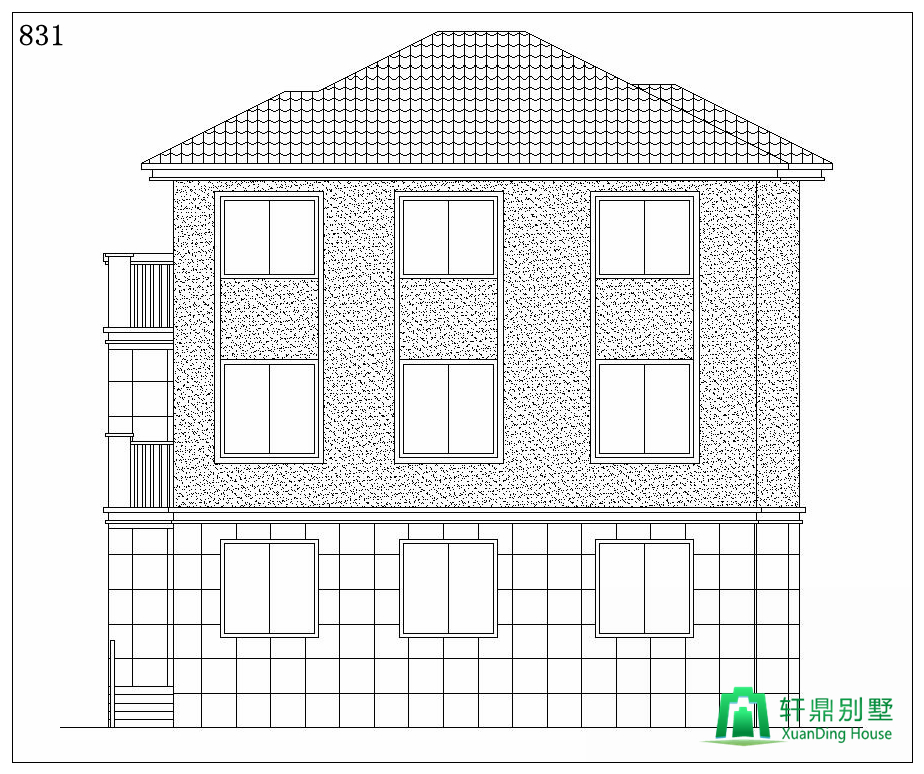 背立面图 背立面图