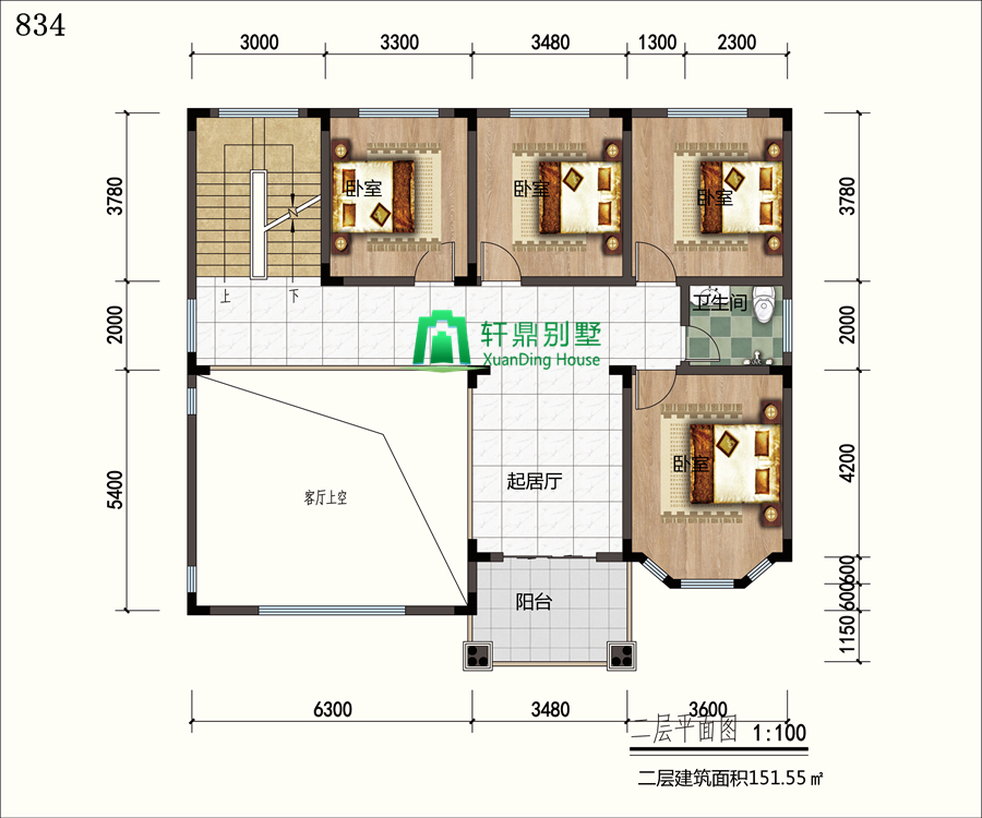 二层平面图 二层平面图