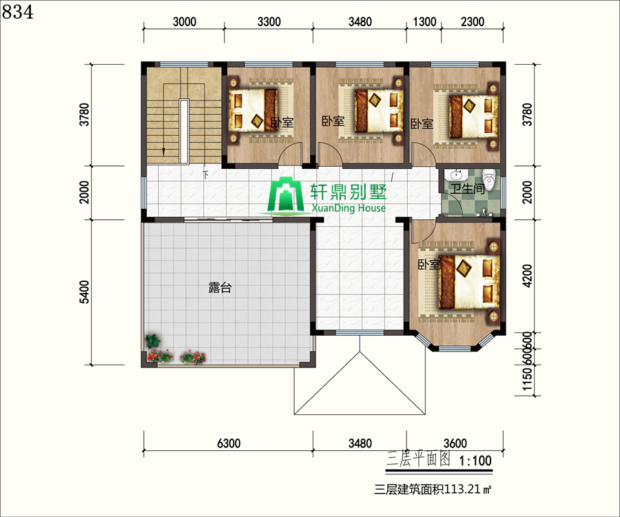 三层平面图 三层平面图