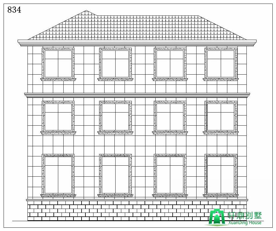 背立面图 背立面图