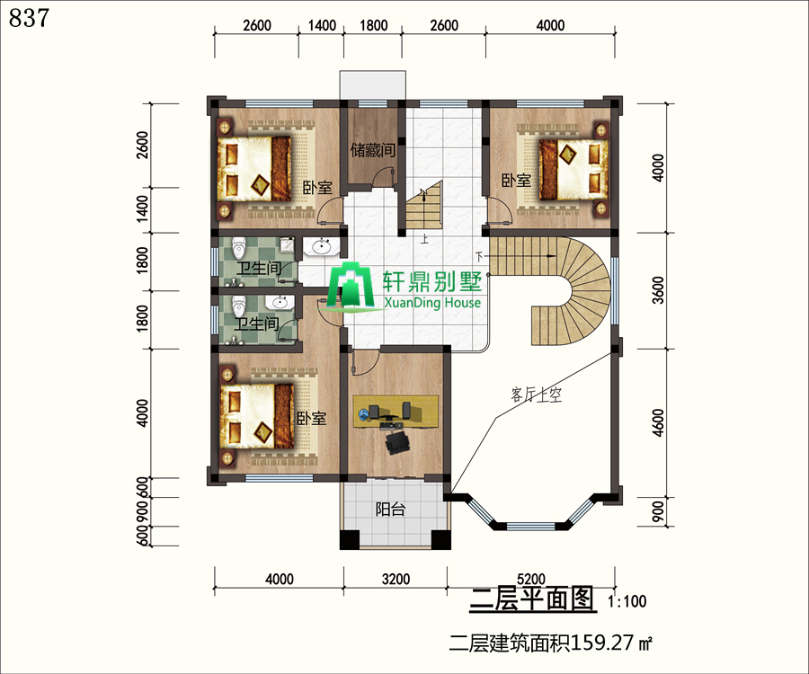 二层平面图 二层平面图