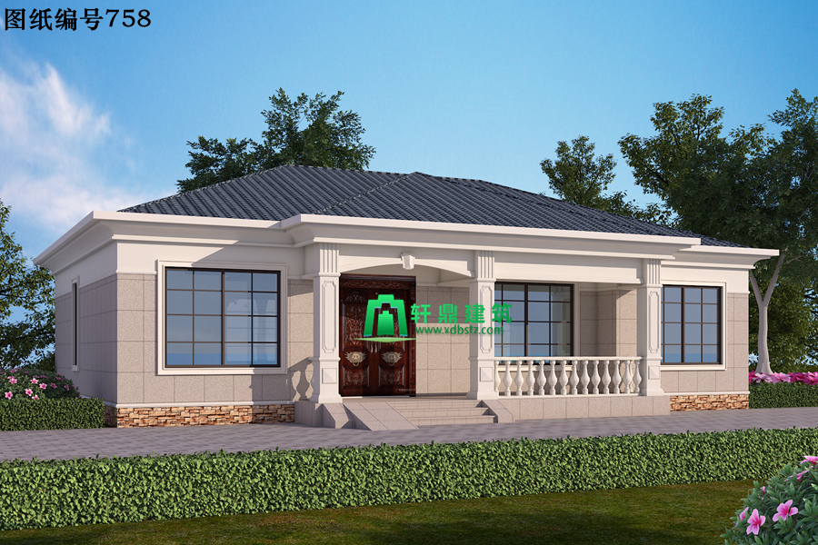 一层新农村自建房设计图,简约大气,经济实用.jpg 一层新农村自建房设计图,简约大气,经济实用.jpg