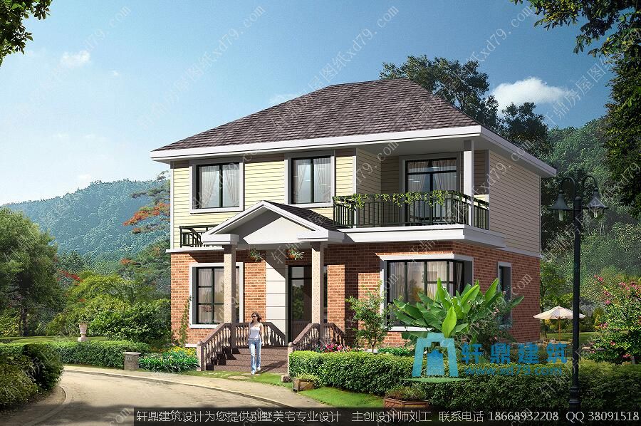 二层实用房屋设计图_效果图