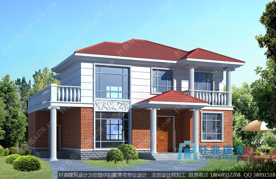 实用新款二层农村建房图纸_效果图样式1