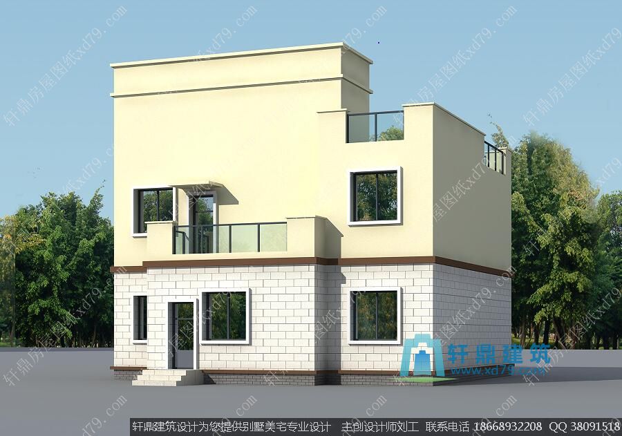 平屋面农村小别墅外观图3