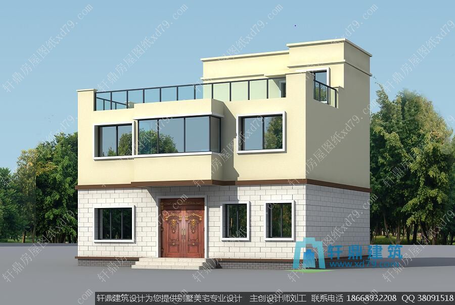 平屋面农村小别墅外观图2