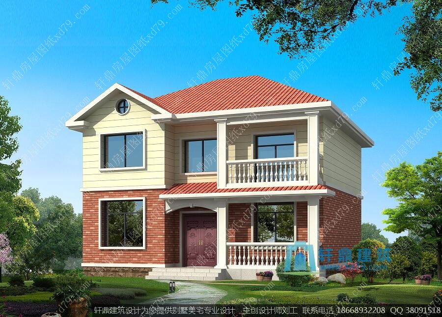 新款二层农村房屋设计图外观1