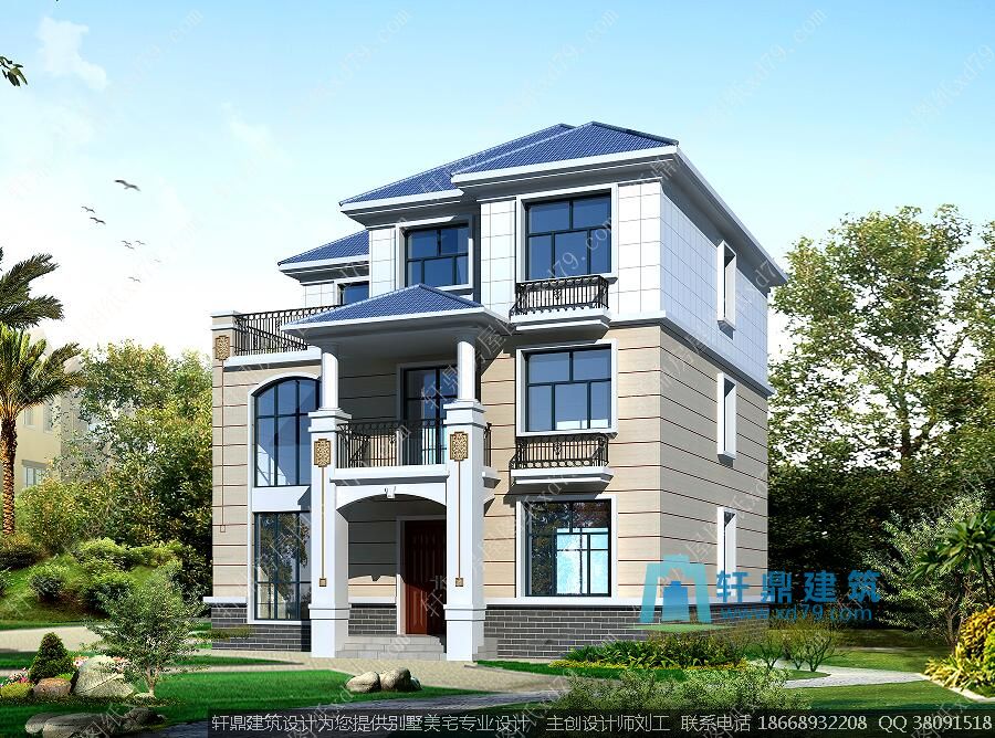 三层自建房设计图_效果图