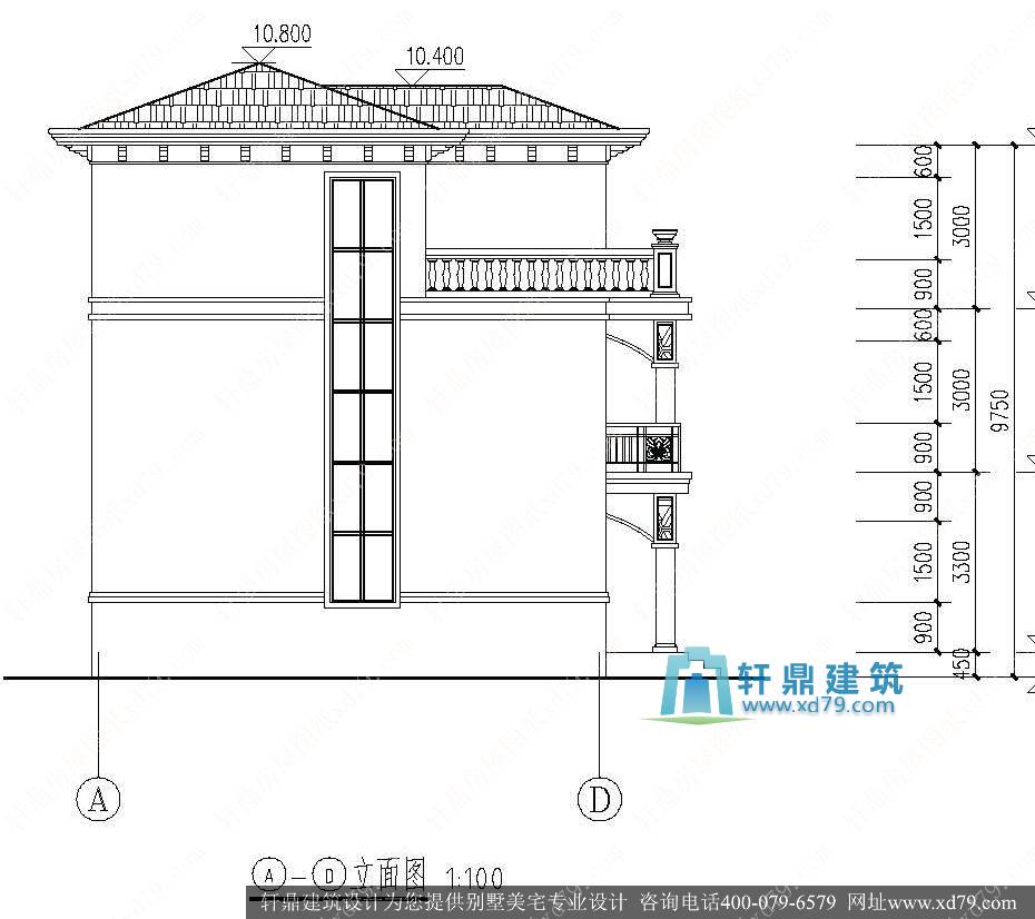 11x9.2米三层农村房屋设计图_实用农村房子设计图