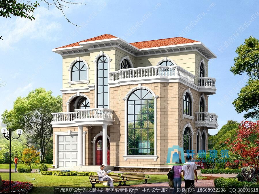 三层新颖农村房屋设计图效果图