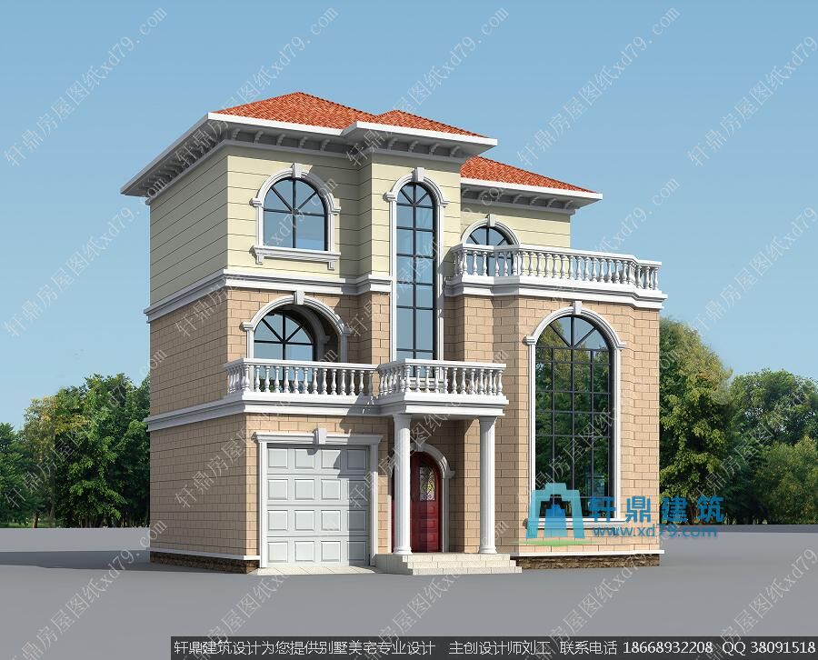 三层新颖农村房屋设计图效果图