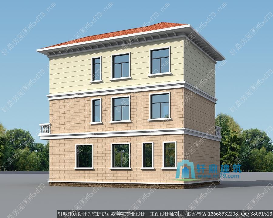 三层新颖农村房屋设计图效果图