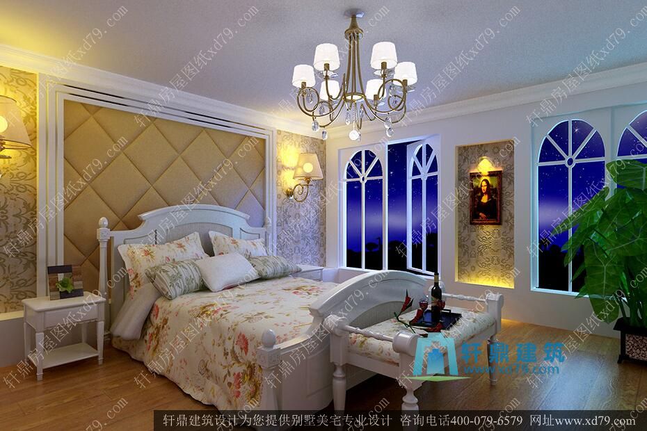 22.3x16.9超豪华三层带地下室别墅施工图_复式客厅带装修效果图自建别墅设计图_卧室装修效果图