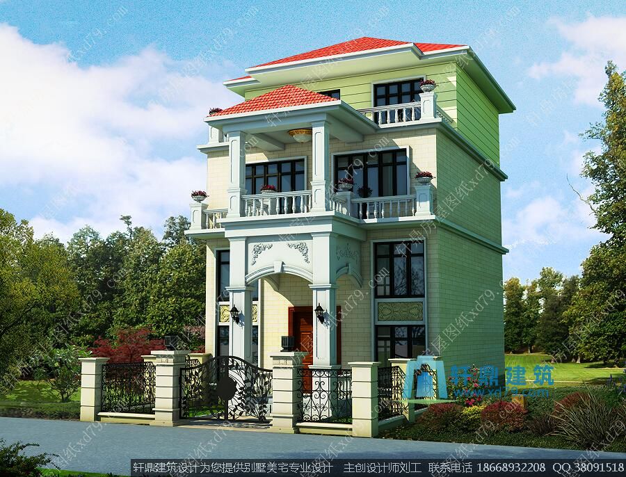 三层新款农村别墅外观效果图1