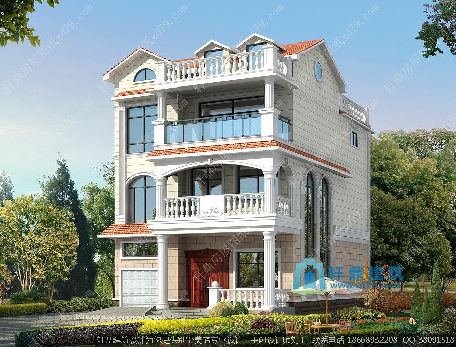 实用新款三层半小别墅外观图1