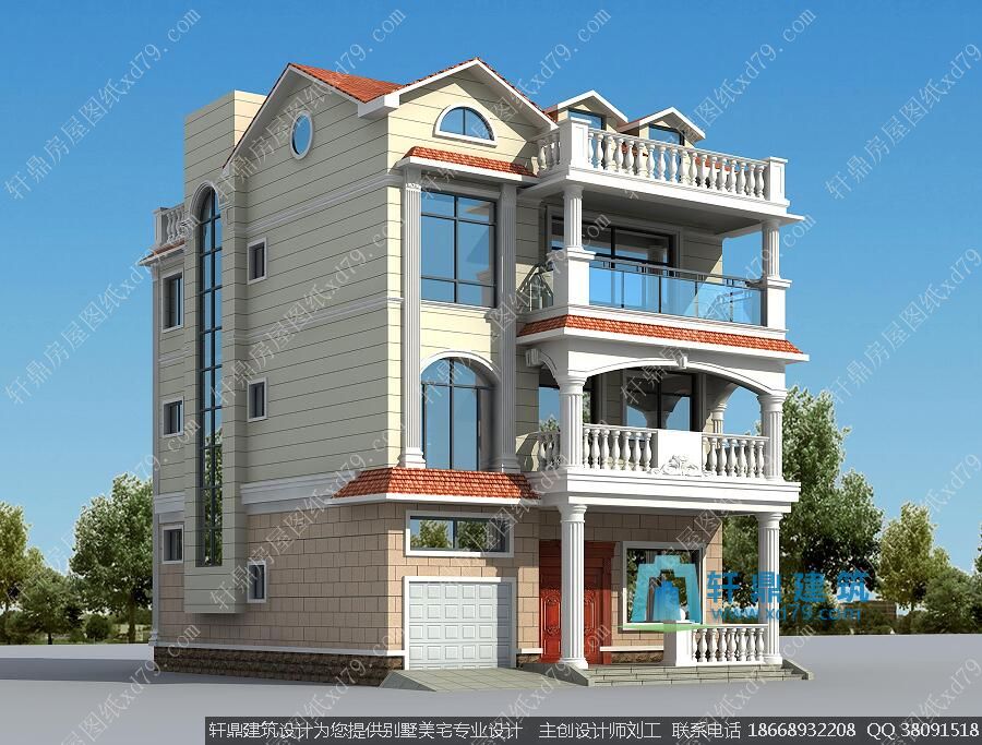 实用新款三层半小别墅外观图2