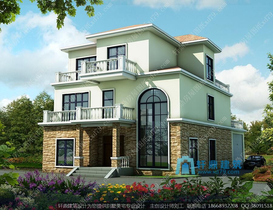 三层复式自建房设计外观样式1