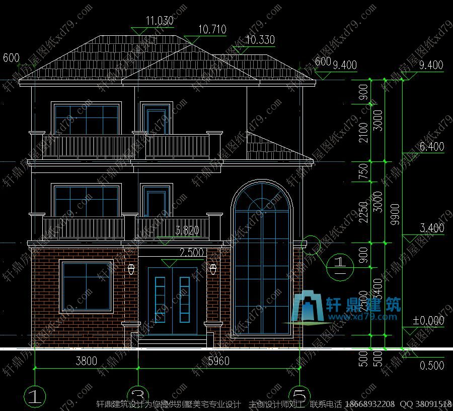 复式自建房立面图