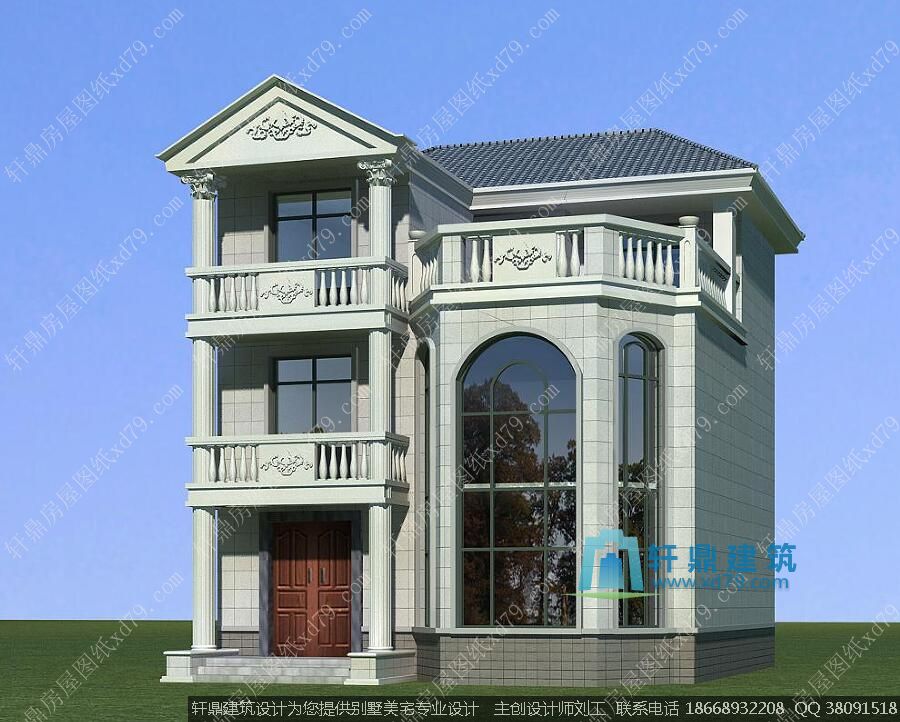 复式自建房效果图2