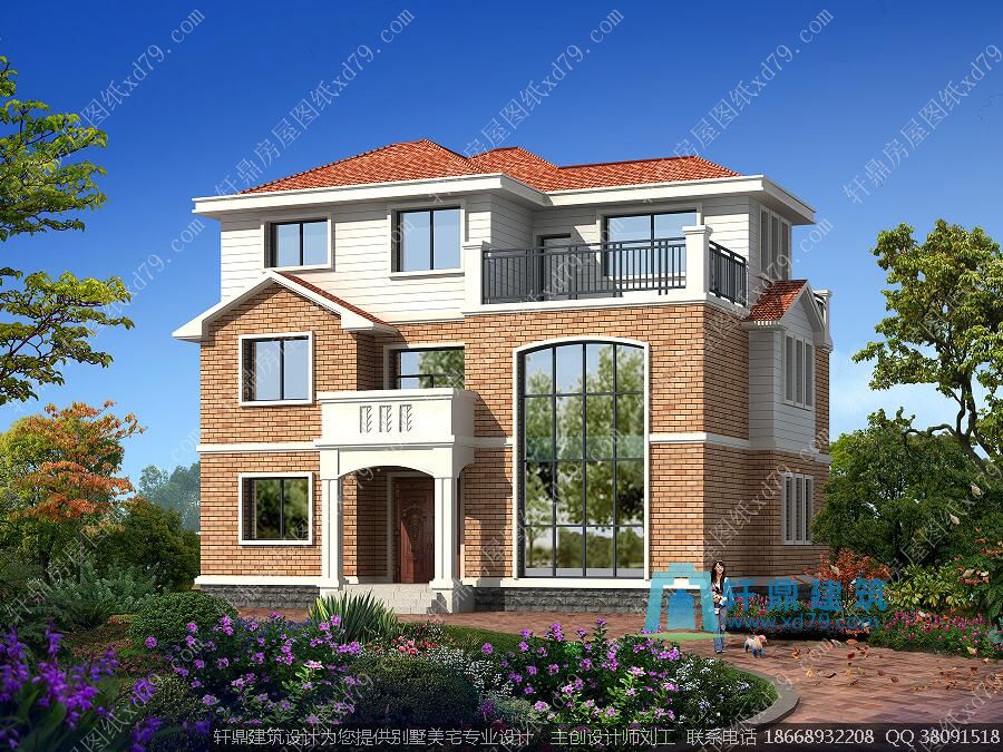 实用三层别墅外观图