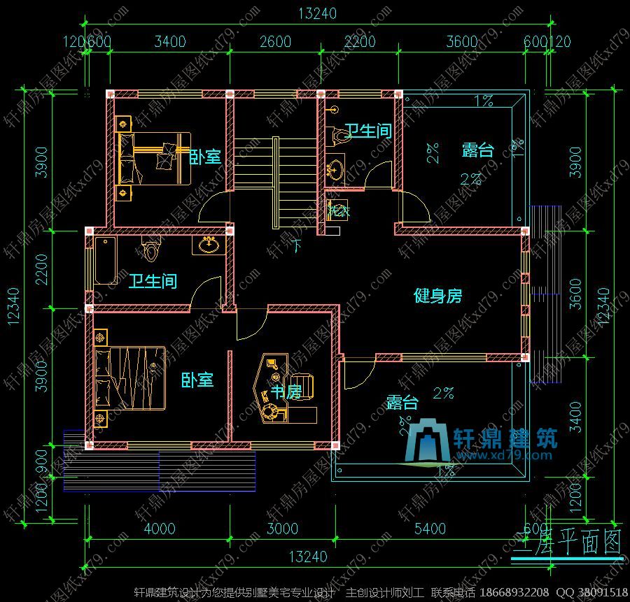 实用三层建房平面图3