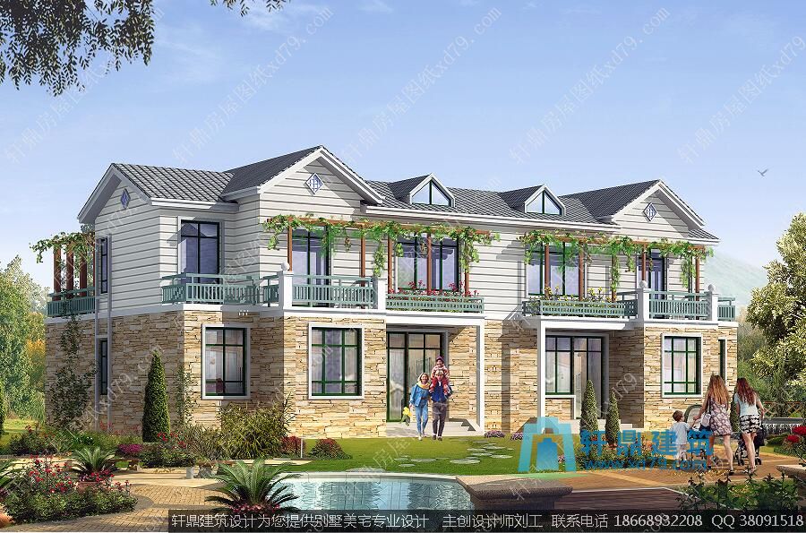 乡村风格双拼二层