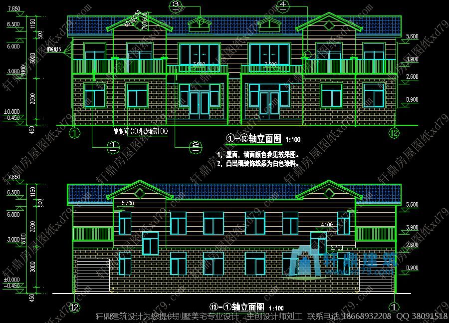 乡村双拼二层设计图